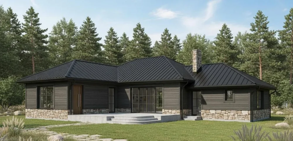 Проект Одноэтажный дом 17 на 15, 153 м2