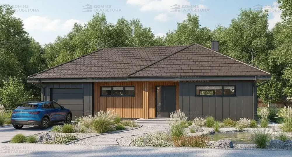 Проект Одноэтажный дом 17 на 19, 180 м2